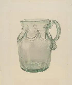 Fulda Elisabeth Prints: Glass Pitcher, c. 1940. Creator: Elisabeth Fulda