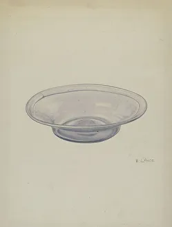 Transparent Prints: Glass Sauce Dish, c. 1940. Creator: V. L. Vance