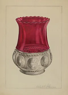 Glasswork Prints: Glass Vase, c. 1937. Creator: Robert Schuerer