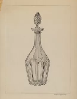 Cut Glass Collection: Glass Wine Decanter, c. 1937. Creator: Erwin Schwabe