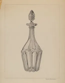 Erwin Schwabe Prints: Glass Wine Decanter, c. 1937. Creator: Erwin Schwabe