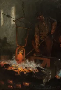 Tongs Prints: The Glassmaker, 1893. Creator: Fernand Cormon