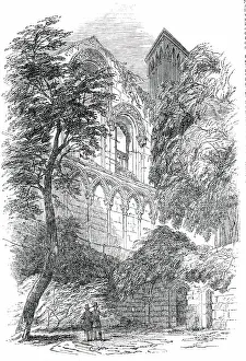 Glastonbury Abbey - interior of St. Joseph's Chapel, from the Crypt, 1850. Creator: Unknown