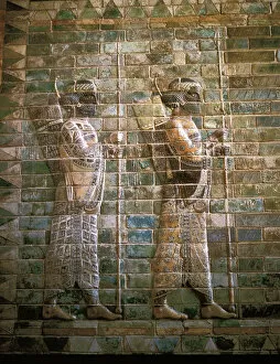 Glazed brick relief of archers from the Royal Guard, Palace of Darius I, Susa, Persian, 522-486 BC