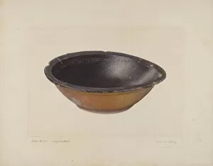 Cheney Gallery: Glazed Clay Bowl, 1935 / 1942. Creator: Clyde L. Cheney