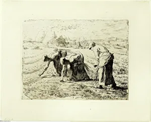 Gleaner Prints: The Gleaners, 1855–56. Creator: Jean Francois Millet