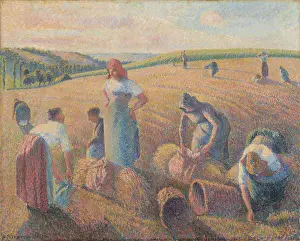 Bending Prints: The Gleaners, 1889. Creator: Camille Pissarro