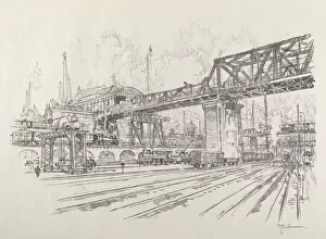 Train Station Gallery: Gleisdreieck, 1921. Creator: Joseph Pennell