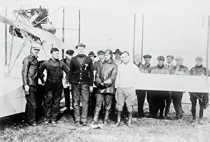 Aviators Prints: Glenn Curtiss; Lieuts; Park; Goodier; McLeary; Brereton, 1912. Creator: Bain News Service