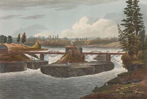 Adirondacks Collection: Glenns Falls (No. 6 of The Hudson River Portfolio), 1822. Creator: John Hill