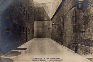 Condemnation Prints: Glimpses of Old Newgate - Exercise Ground for Condemned Men, c1900. Creator: Rotophot