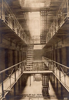 Prison Gallery: Glimpses of Old Newgate - Interior of Newgate showing the Galleries, c1900
