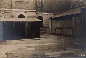 Penitentiary Gallery: Glimpses of Old Newgate - Visiting Box and Exterior of Scaffold, c1900