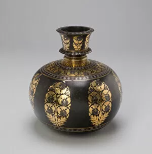 Hookah Collection: Globular Huqqa Base with Floral Design, 19th century. Creator: Unknown