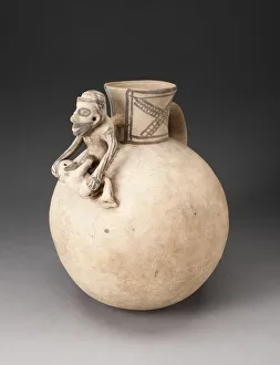 Ceramic And Pigment Prints: Globular Jar with Modeled Figures in Erotic Scene, A. D. 1000 / 1470. Creator: Unknown