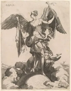 Trumpets Prints: Gloria, 1540 / 1545. Creator: Domenico del Barbiere