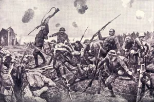 Glorious Charge of the Fusiliers at St. Eloi, 1916. Creator: Unknown Glorious Charge of the Fusiliers at St. Eloi, 1916. Creator: Unknown