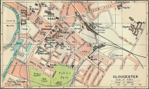Street Plan Prints: Gloucester, c20th Century. Artist: John Bartholomew