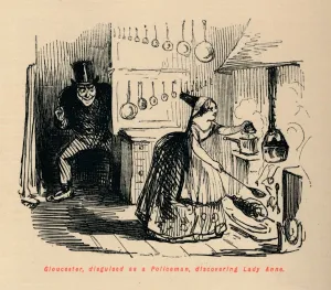 King Richard Iii Gallery: Gloucester, disguised as a Policeman, discovering Lady Anne, . Artist: John Leech