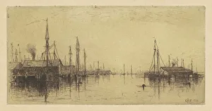 Platt Charles A Prints: Gloucester Harbor, 1880. Creator: Charles A Platt