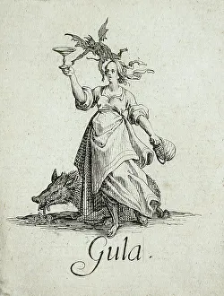 Wild Boar Prints: Gluttony, c1621. Creator: Jacques Callot