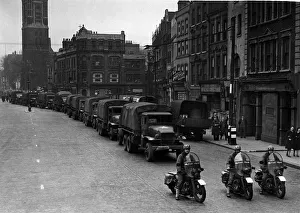 Parade Prints: GMC 353 trucks in London circa 1944. Creator: Unknown