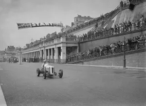 Frazer Nash Prints: GN of Frazer-Nash leaving the starting line in the Brighton Speed Trials, 1938. Artist