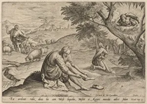 Cleve Marten Van Prints: God Appearing to Moses, 1585. Creator: Johann Sadeler I