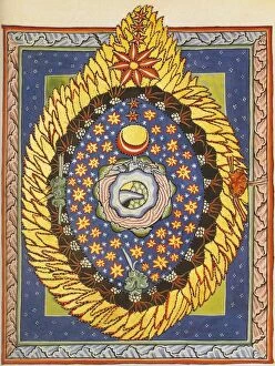 Kingdom Of God Gallery: God, Cosmos, and Humanity. Miniature from Liber Scivias by Hildegard of Bingen, c. 1175