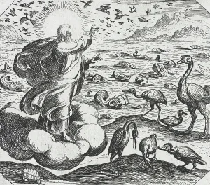 Creating Prints: God Creating the Birds and the Fish, c1600. Creator: Antonio Tempesta