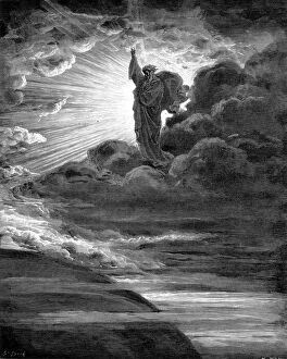 Louis Christophe Gustave Dore Gallery: God creating light, 1866. Artist: Gustave Dore