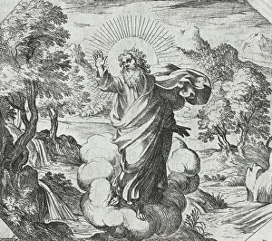 Tempesta Antonio Prints: God Creating Plants and Trees, c1600. Creator: Antonio Tempesta