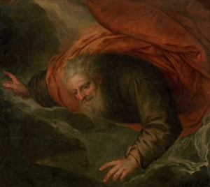 Religious Motif Prints: God the Father on a Cloud - Fragment of Altarpiece, around 1700. Creator: Unknown