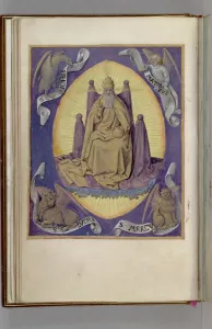 Fouquet Prints: God the Father with symbols of the four Evangelists in the corners