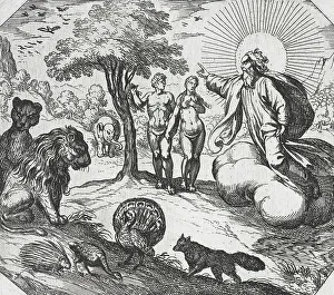 Tempesta Antonio Prints: God Forbidding Adam and Eve to Eat of the Tree of Knowledge
