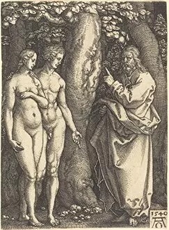 Trippenmecker Gallery: God Forbids to Eat from the Tree, 1540. Creator: Heinrich Aldegrever