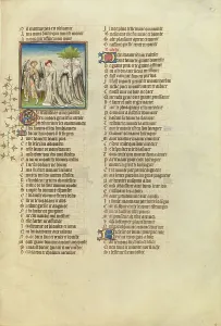 Jean Clopinel De Meun Prints: The God of Love Leads a Dance; Roman de la Rose, about 1405. Creator: Unknown
