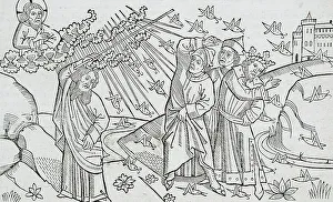 Pharaohs Prints: God Sends the Locusts to Egypt (recto); God Sends Hail to Egypt (verso)