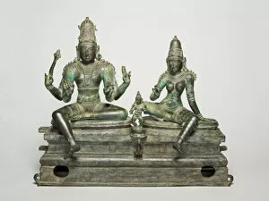 God Of War Gallery: God Shiva and Goddess Uma Seated with their Son, Skanda (Somaskanda), about 1400
