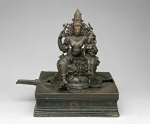 God Shiva Seated with His Consort Parvati, 14th century. Creator: Unknown
