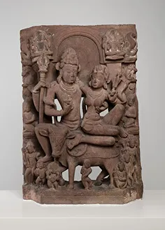Loving Prints: God Shiva Seated in Loving Embrace with Goddess Uma on the Bull Nandi, 9th century