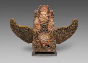 Painted Wood Prints: God Vishnu Riding His Mount, Garuda, 19th century. Creator: Unknown
