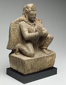 Winged Figure Gallery: God Vishnus Mount, Garuda, Kneeling with Hands in Gesture of Adoration (Anjalimudra)