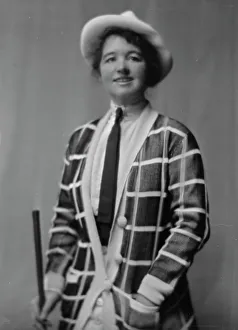 Checked Jacket Prints: Goddard, Mrs. portrait photograph, between 1912 and 1915. Creator: Arnold Genthe