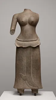 Angkor Gallery: A Goddess, Angkor period, 12th century. Creator: Unknown