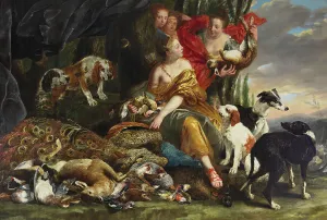 Hunt Bag Prints: The goddess Diana receiving the kill