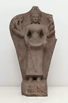 Asura Gallery: Goddess Durga Slaying the Buffalo Demon (Mahishasuramardini), Angkor period, 10th century