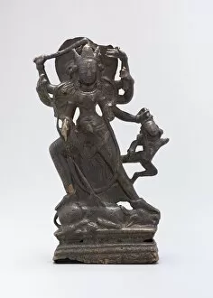 Violence Gallery: Goddess Durga Slaying the Buffalo Demon, 9th century. Creator: Unknown