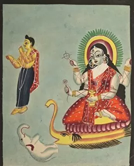 Black Ink Gallery: The Goddess Ganga, 1800s. Creator: Unknown