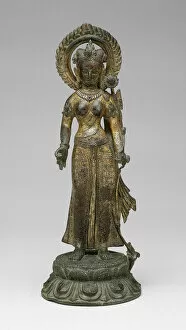 Copper Alloy Collection: Goddess Green Tara Standing with Hand in Gesture of Gift-Giving (varadamudra)